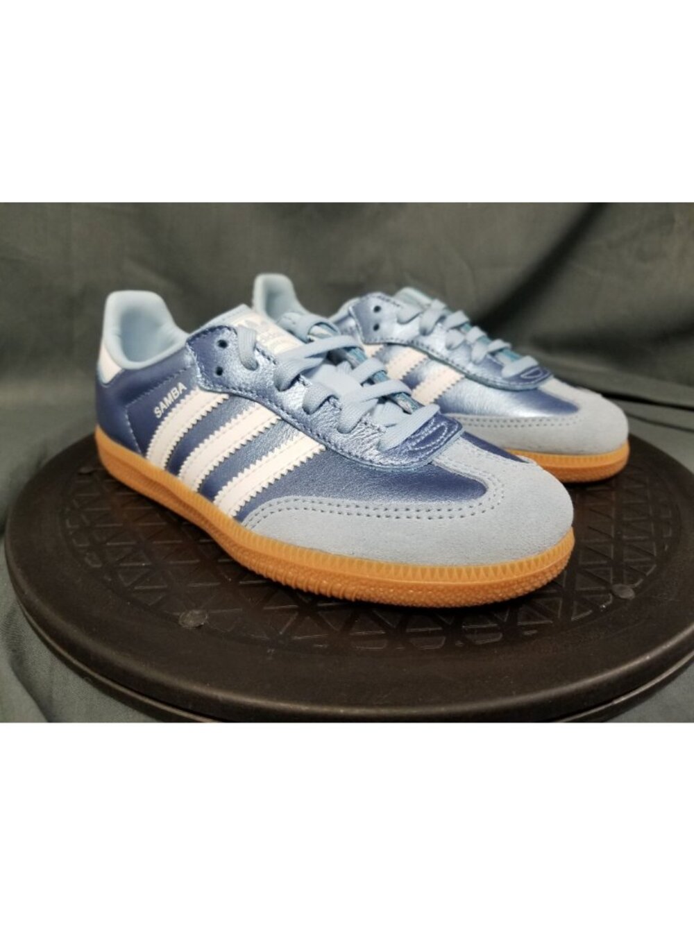 Adidas Samba OG C (PS) Metallic Blue/White/Gum KK2343 Girls Size 2.5 NEW IN BOX - Picture 10 of 11